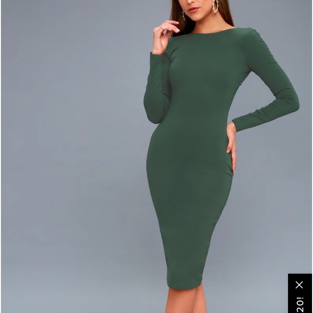 Green Lulus Midi Dress NWT